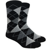 Big & Tall Black Argyle Dress Sock
with Charcoal and Heather Grey Pattern