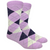 Lilac Purple Argyle Dress Sock with Navy and Cream Pattern