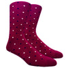 Burgundy Dress Sock with White & Navy Blue Polka Dots