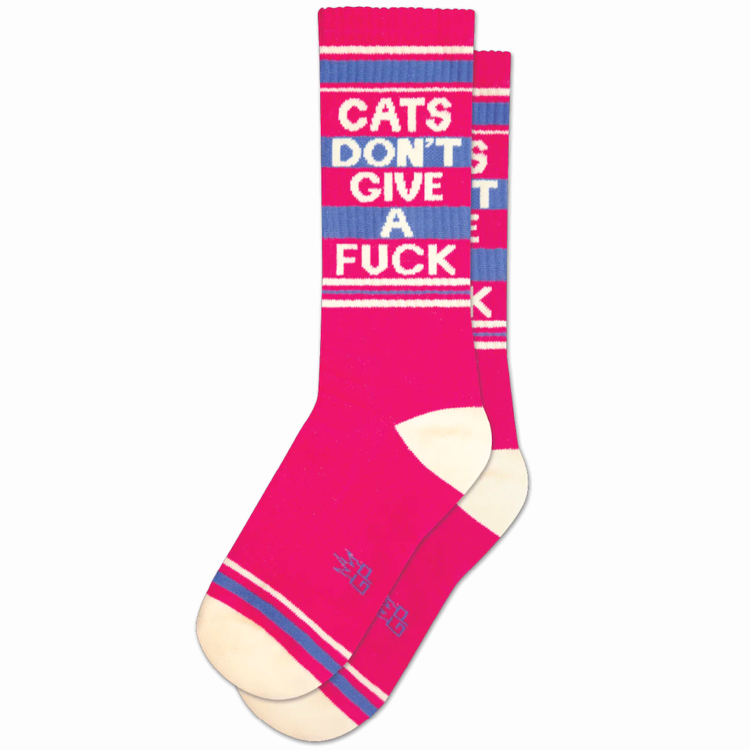 CATS DON'T GIVE A FUCK - Gym Crew Socks