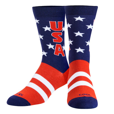 USA Stars - Mens Folded Crew - Cool Socks